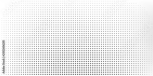 PrintRandom halftone. Pointillism style. Background with irregular, chaotic dots, points, circle. Abstract monochrome pattern. Black and white color. Vector illustration eps10