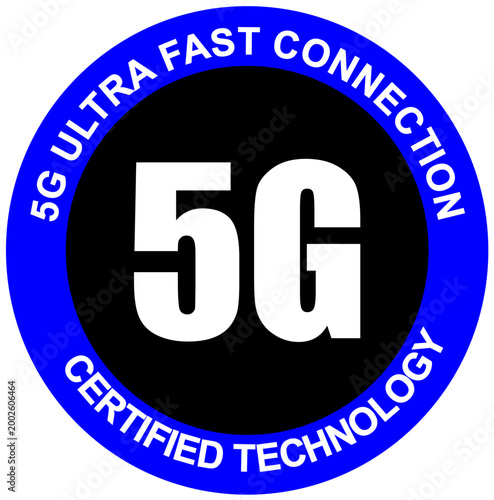 Professional 5G Ultra Fast Network Connection Badge Vector Icon