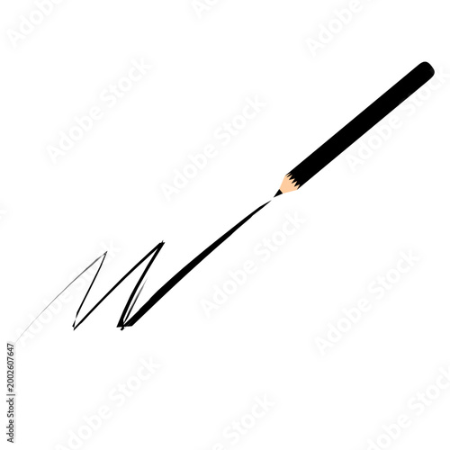 Colored pencil vector. Illustration of a colored pencil being drawn. Flat design of colored pencil for drawing. Colorful colored pencil