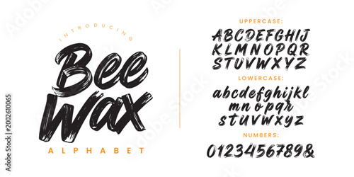 Bee Wax font marker brush script alphabet for rustic vintage and hand drawn retro typography