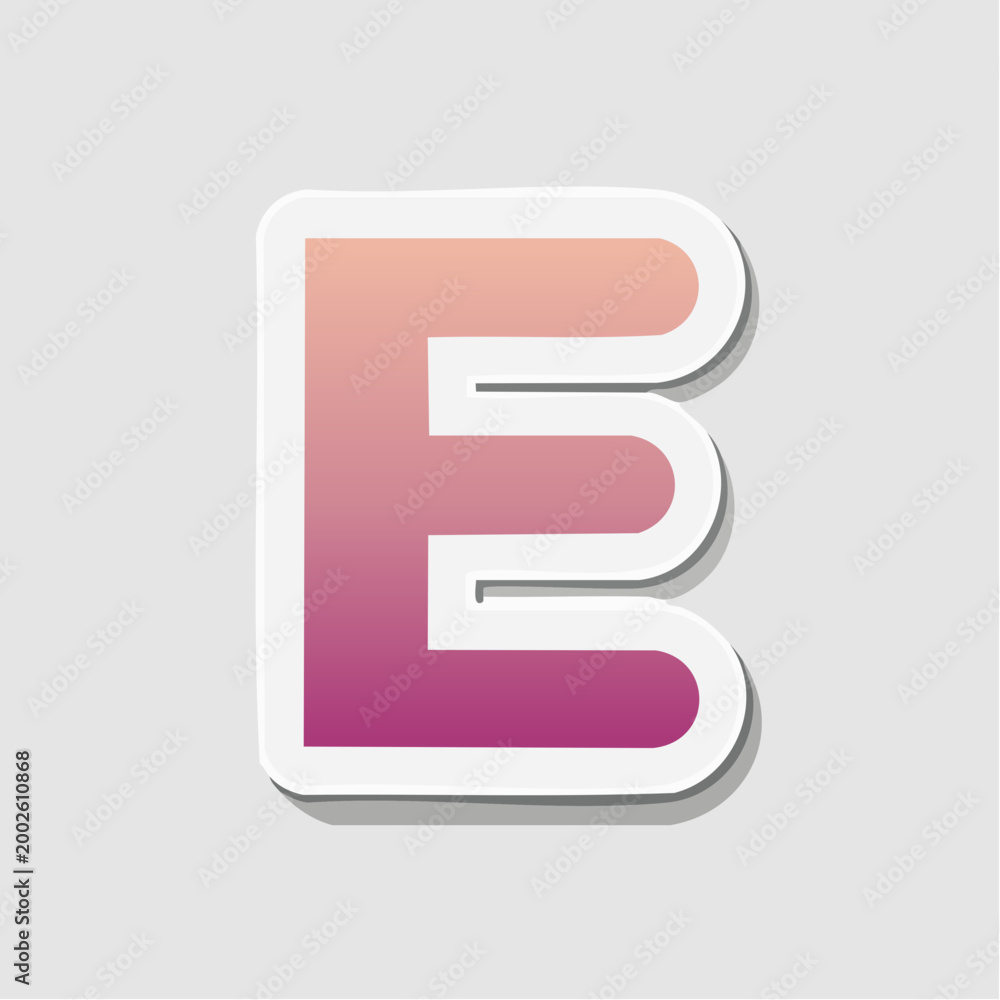 Obraz premium Letter E with Gradient and Shadow