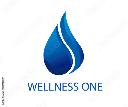 Abstract Water Drop Logo for Wellness and Health Concept