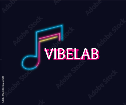 Neon Music Logo VibeLab Audio Digital Branding