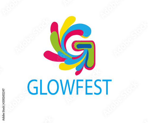 Color Festival Logo GlowFest Event Party Branding