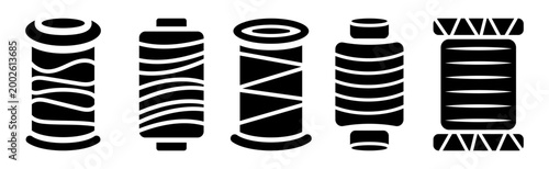 Tableau sur toile Spool of thread silhouette vector illustration for tailoring and garment stitchi