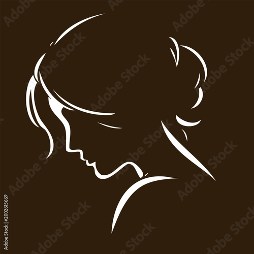 Beautiful girl vector. Minimalism style.	
