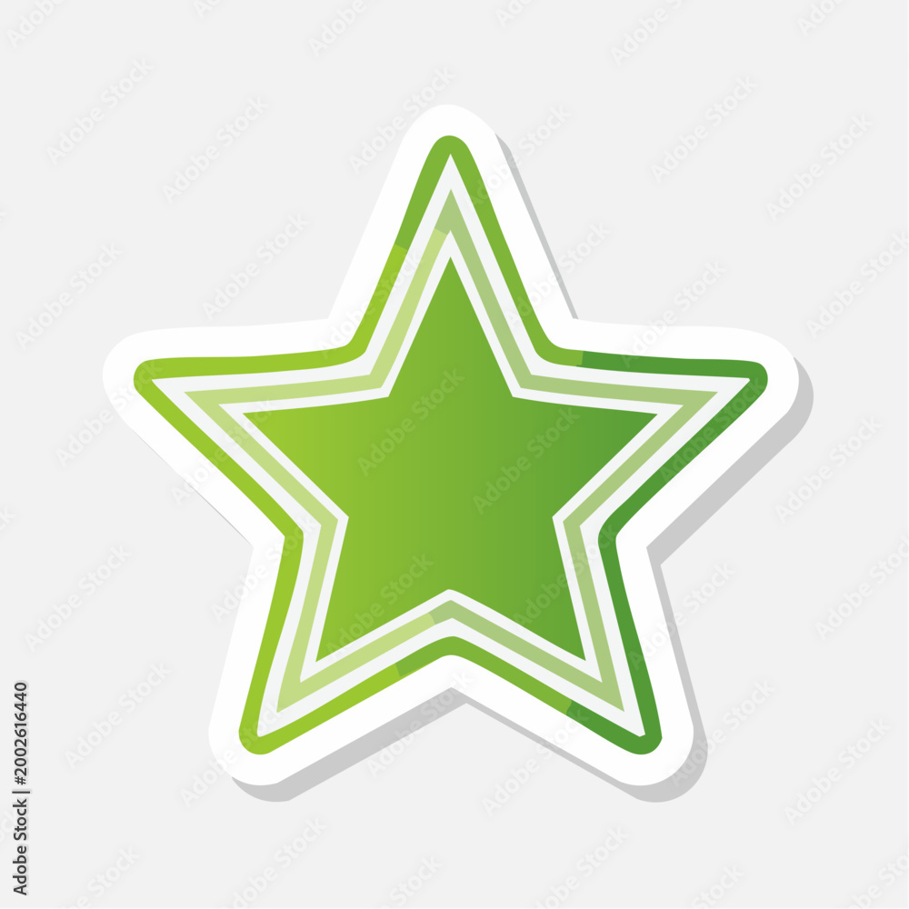Obraz premium Green Star Icon with Layered Outline
