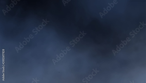 Tableau sur toile Dark storm clouds watercolor a blue sky with abstract white smoke textures again