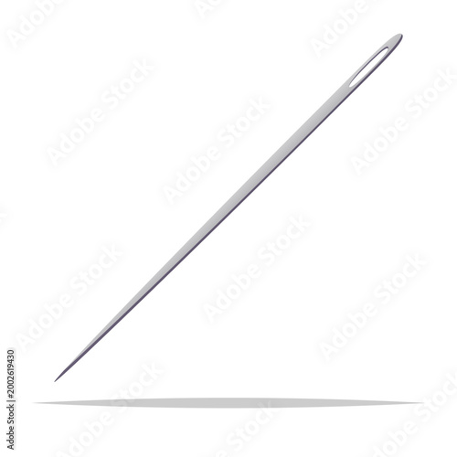 Single sewing needle vector isolated illustration