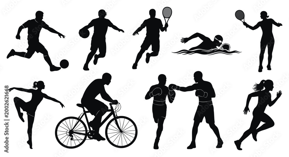 Fototapeta premium Athletes participating in different popular sports and physical activities