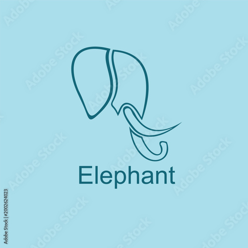 A logo design template featuring an elephant's head and face with elegant lines and a side view.