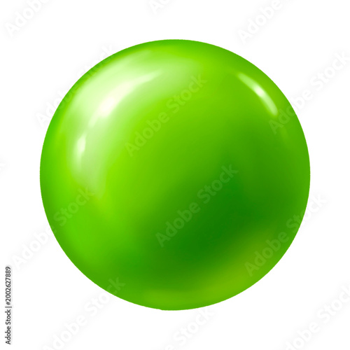 Tableau sur toile Glossy Lime Green Sphere Isolated on Black Background