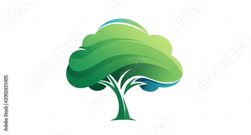 Geometric colorful tree icon growth concept modern vector illustration isolated on white background