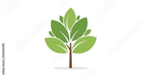 Bold abstract tree icon colorful growth logo vector illustration isolated on white background