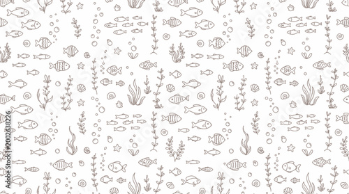 Subtle monochrome floral pattern with delicate leaves and vines on a seamless background.
