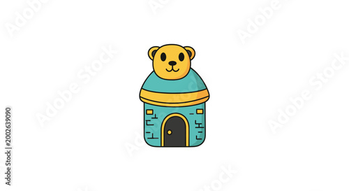 Cartoon Teddy Bear House Toy.