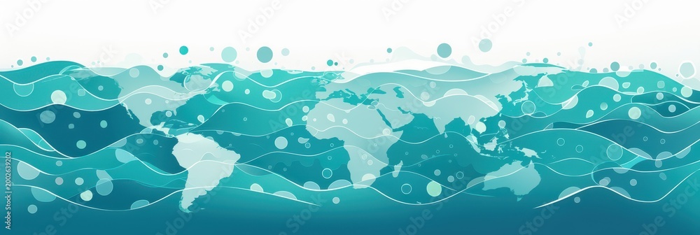 Naklejka premium Celebrating world hydrography day with ocean and map design
