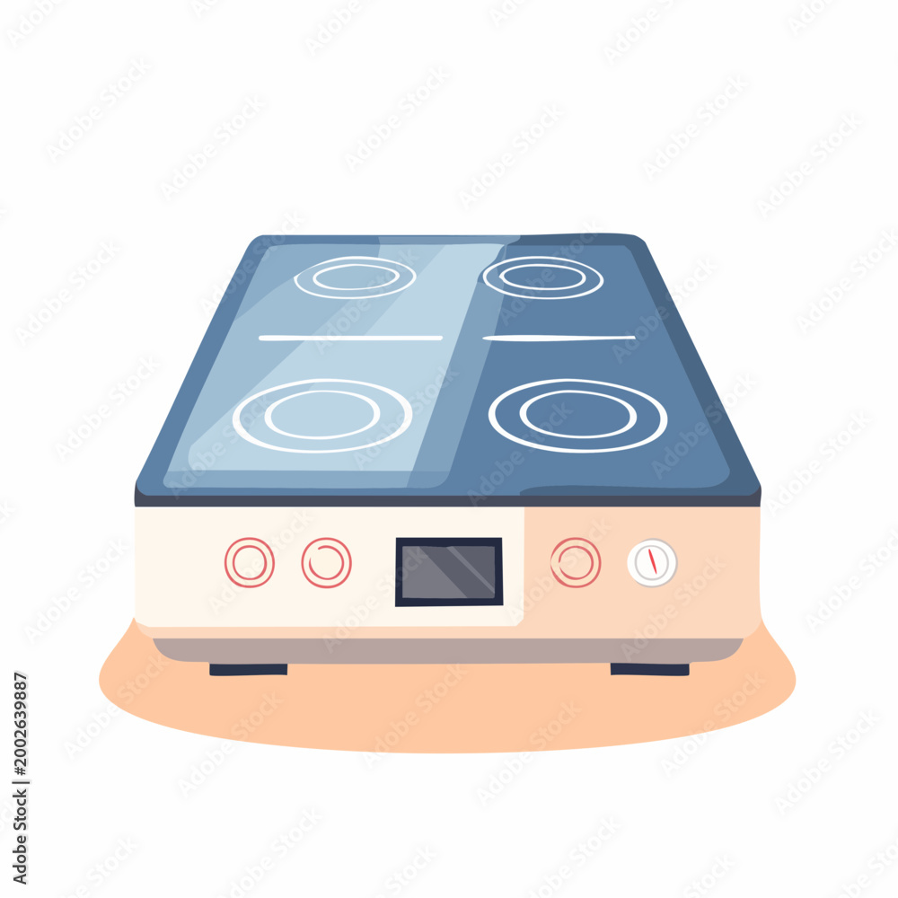 Fototapeta premium Modern Induction Cooktop with Four Burners