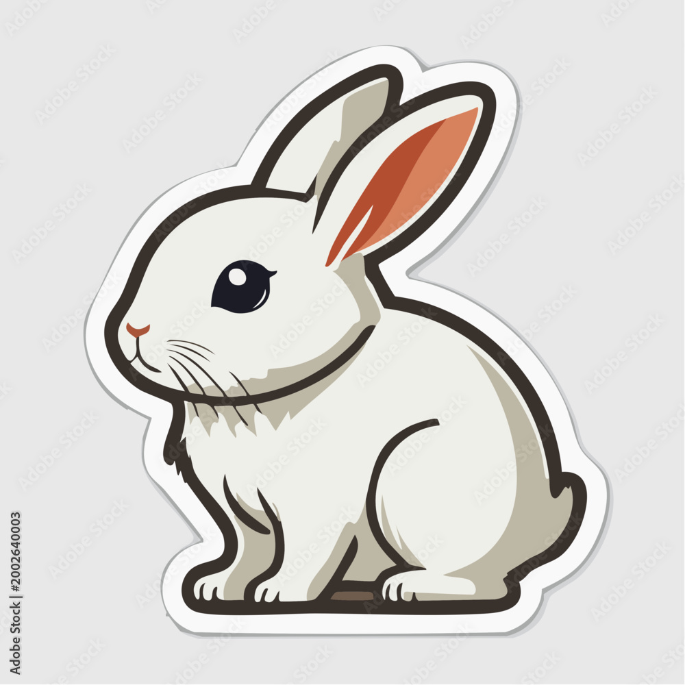 Obraz premium Cute White Rabbit Illustration