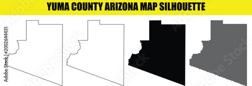 Yuma county arizona map silhouette vector illustration isolated on white background. set of different maps.