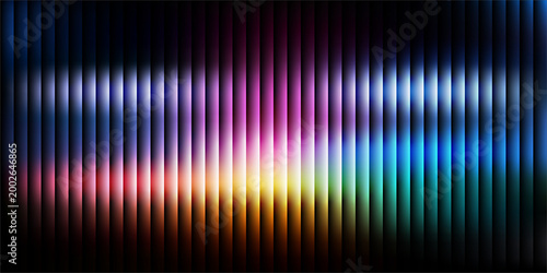 Multicolor Neon Abstract Background with Vibrant Glow and Vertical Line Texture