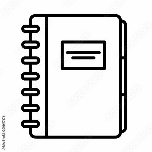 Notebook icon, spiral bound note book for writing and notes