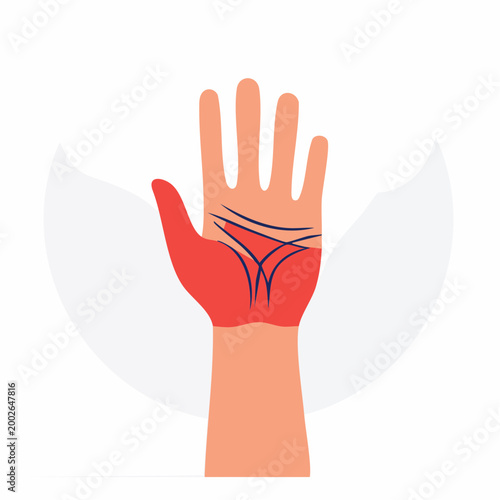 Palmistry Hand with Lines