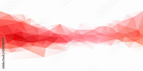 An abstract red geometric wallpaper features a 3d origami bird design crafted from crystal triangle shapes with a bright light texture for a modern web template illustration