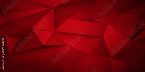 An abstract red geometric wallpaper featuring a 3d triangle pattern and mosaic polygon shapes in a creative vector art design template