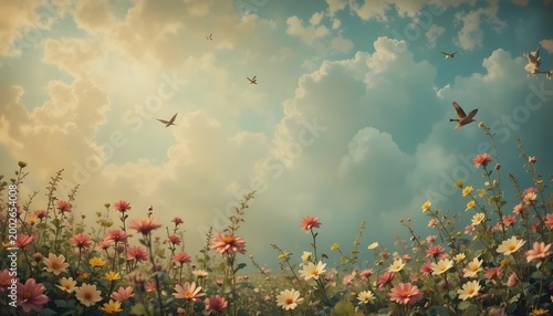 Vintage summer background with warm tones, retro patterns, and nostalgic sunny vibes