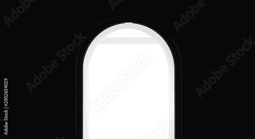 Bild auf Leinwand White Archway on Black Background Isolated