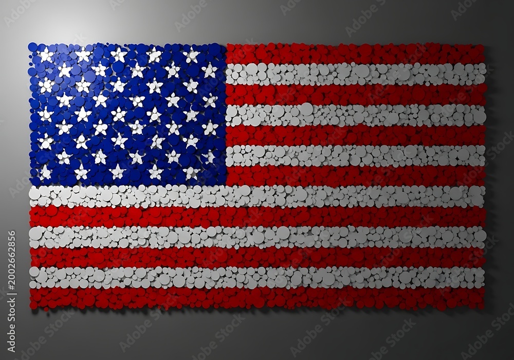 Fototapeta premium American flag constructed from lego bricks a patriotic display
