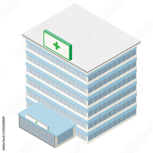 中規模の病院建物のイラスト