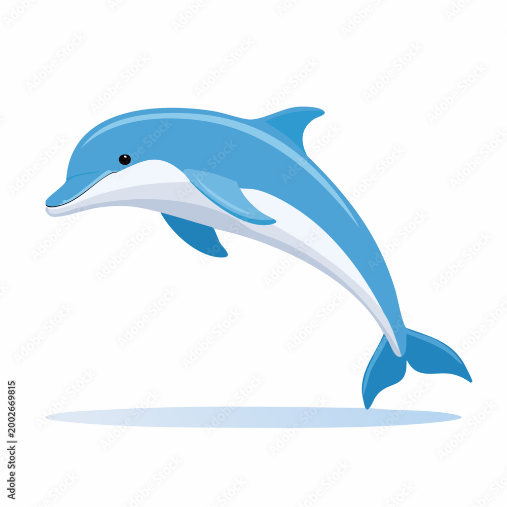 Obraz premium Cartoon Dolphin Jumping
