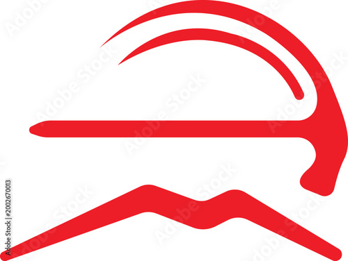 Creative Hammer and Mountain Logo Design for Hardware, Construction, and Outdoor Tools.