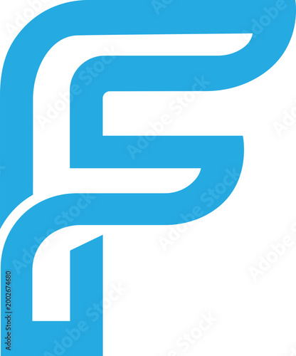 Modern Abstract Letter F Logo Design for Technology, Blue, Red, Black, white, and Corporate Business Identity.