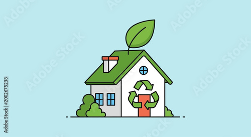 Eco Friendly House with Green Roof.