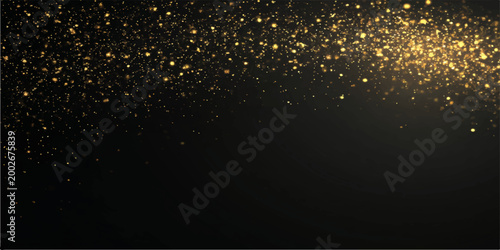 Sparkling water drops and christmas tree lights reflect in a sparkling wine glass under a dark winter night sky filled with falling snowflakes and a glowing galaxy star pattern