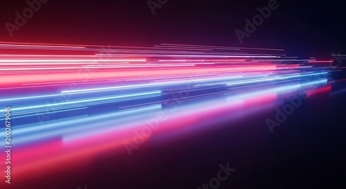 Vibrant Neon Light Trails in Night City