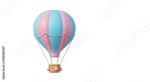Pink and blue hot air balloon