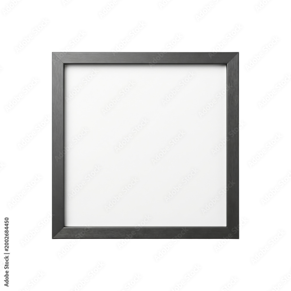 Obraz premium Empty square black wooden picture frame mockup
