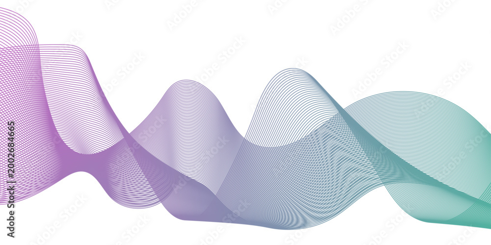 Fototapeta premium Abstract carve wave line blend blue glowing flow dynamic technology digital soundwave minimal isolated. frequency web and noise gradient science futuristic creative texture background.
