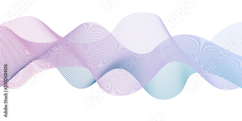Abstract carve wave line blend blue glowing flow dynamic technology digital soundwave minimal isolated. frequency web and noise gradient science futuristic creative texture background.