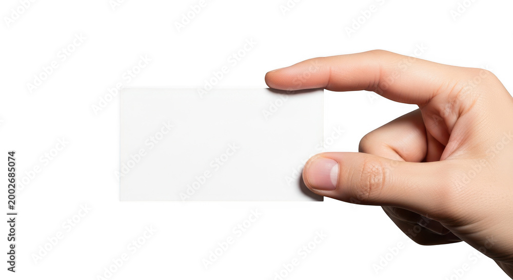 Fototapeta premium Hand holding blank business card