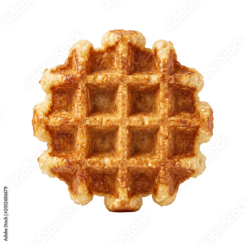 Obraz na plátně Golden brown liege waffle isolated on transparent background