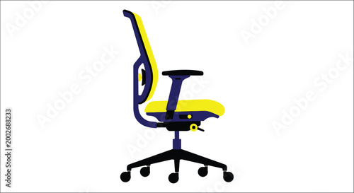 office chair illustration modern ergonomic design on white background