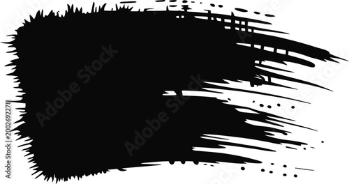 Abstract black and white grunge frame with paint splashes and textured dirty border design illustration
