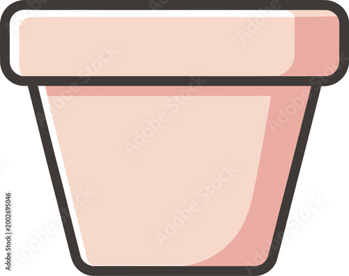 Empty terracotta plant pot with clean lines and simple design for gardening applications