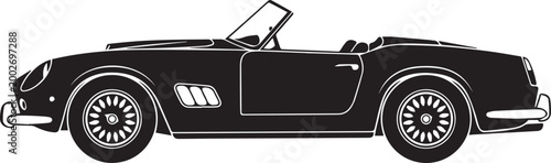 Classic Vintage Muscle Car Silhouettes for Retro Design