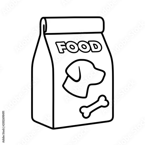 シンプルなドッグフードのラインアイコン